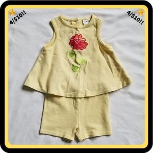🌟4/$10🌟 Yellow Sleeveless Dress & Shorts Set